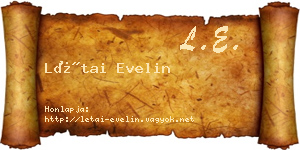 Létai Evelin névjegykártya